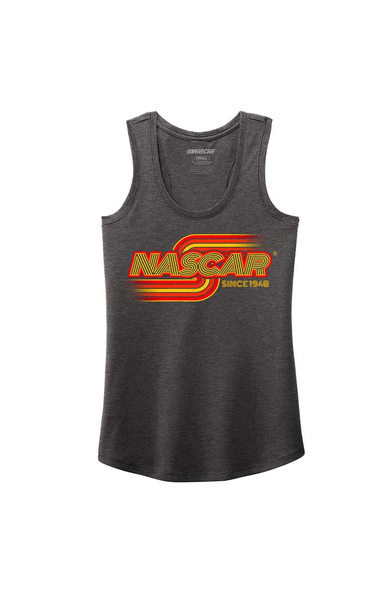 NASCAR Women's NASCAR Heather Charcoal Name & Number Racer Back Tri-Blend Tank Top, Alternate, color, Heather Charcoal