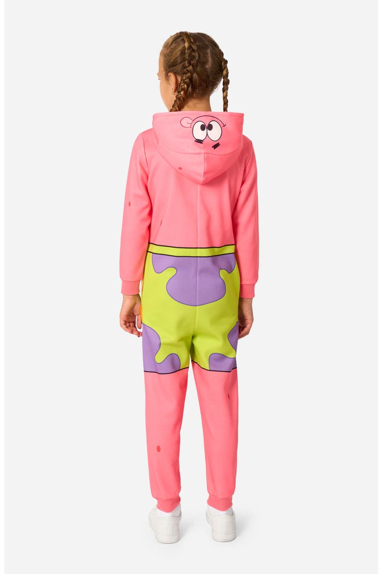 Kids' SpongeBob® Patrick One-Piece Hooded Jumpsuit, Alternate, color, PINK