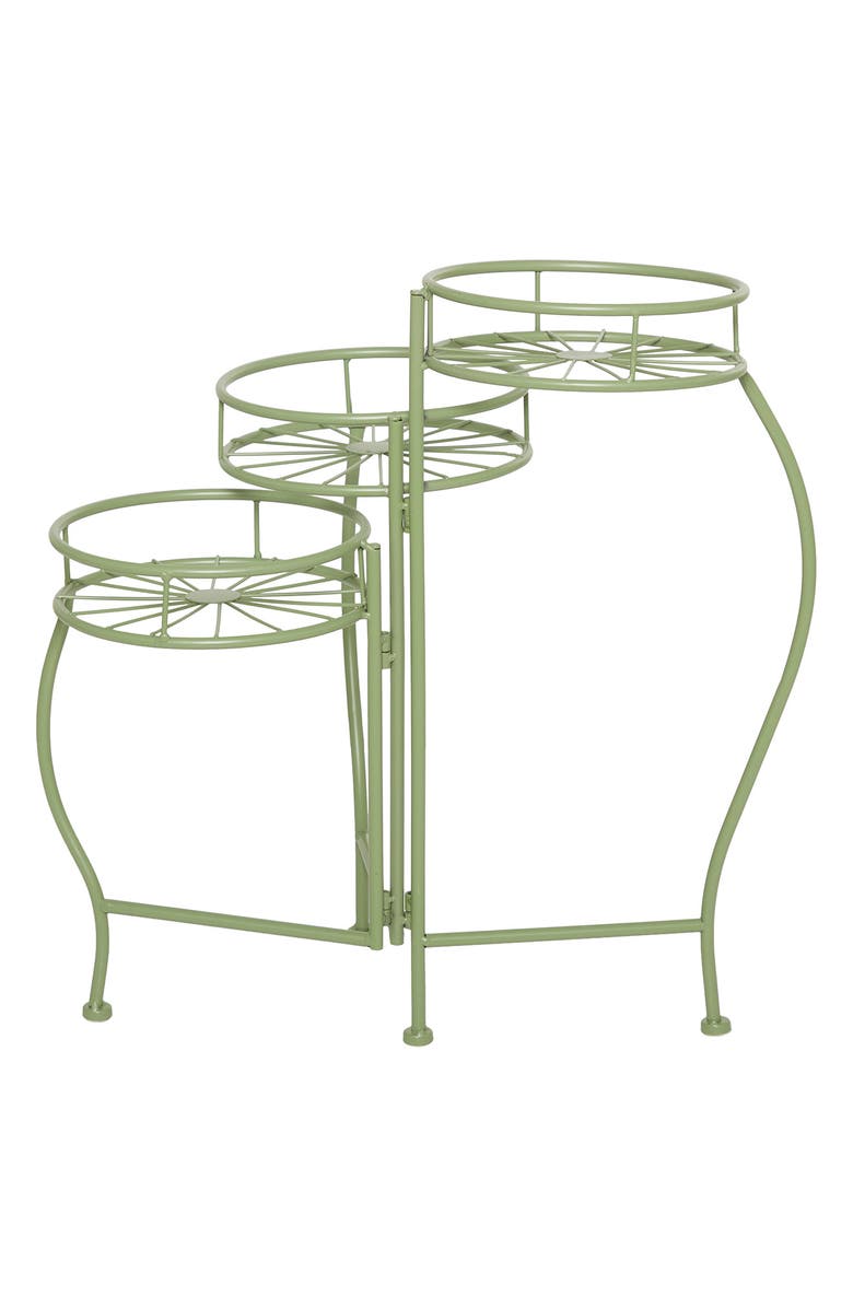 SONOMA SAGE HOME Green Metal Indoor/Outdoor Three-Tier Starburst Plant Stand, Alternate, color, Green