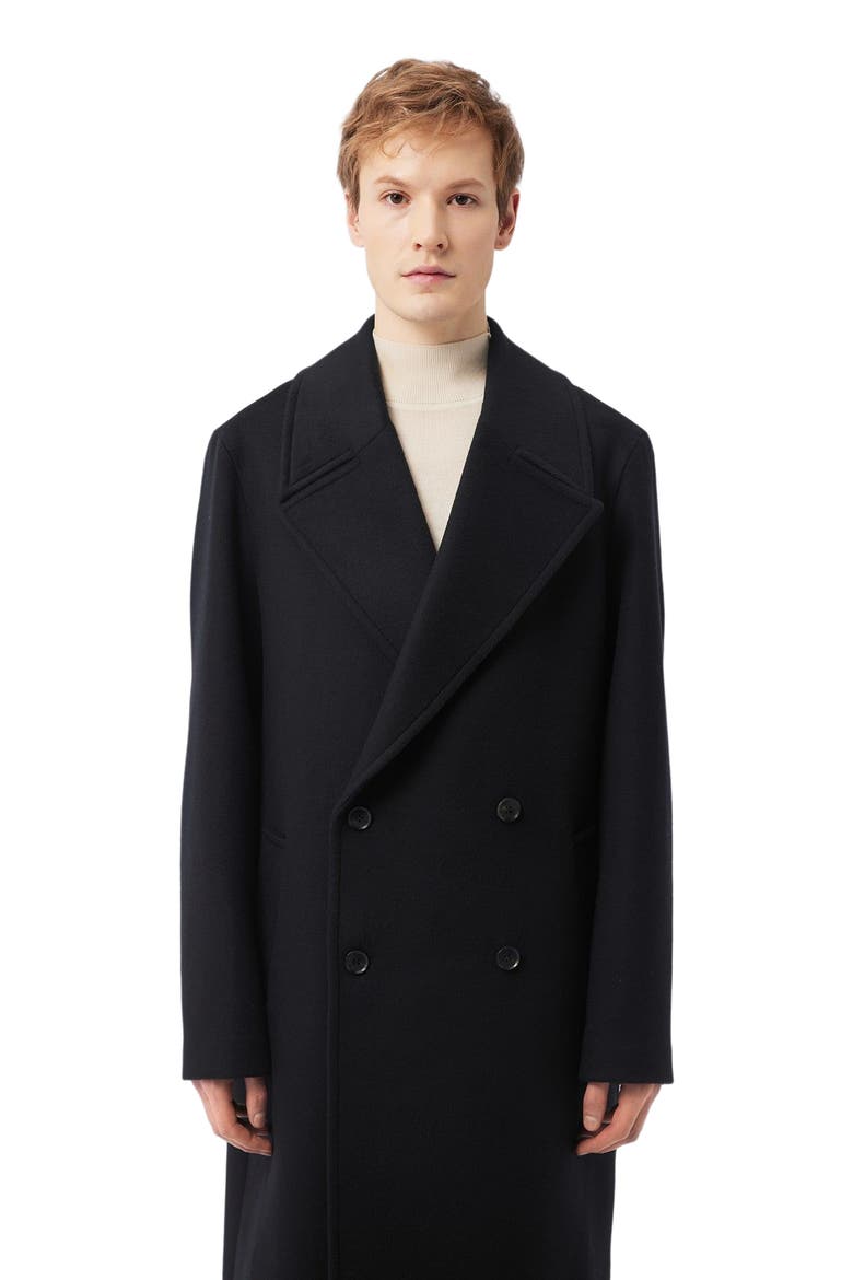 Double-Breasted Cashmere Coat for Men, Alternate, color, black