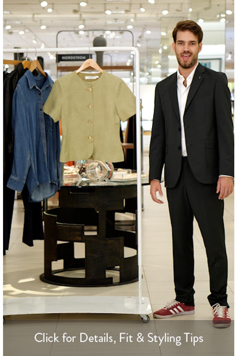 Saige Mixed Button Short Sleeve Linen Blend Jacket video