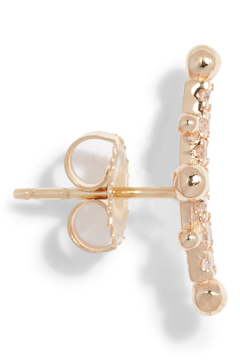 Dew Drop Marine Single Diamond Ear Crawler, Alternate, color, GOLD/ DIAMOND/ LEFT