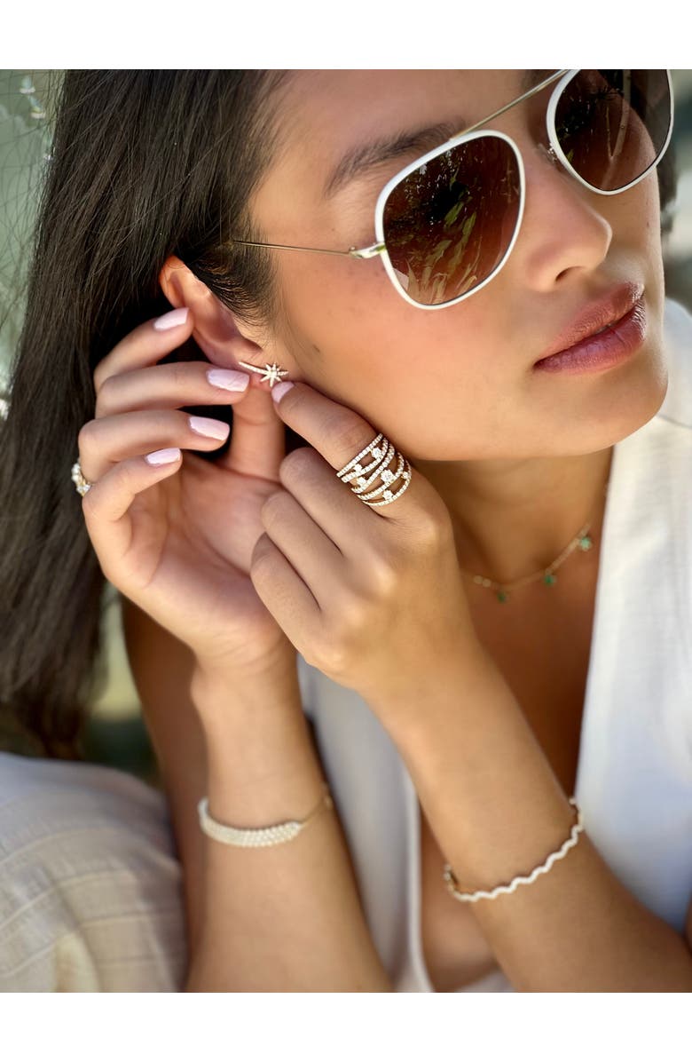 Graziela Yellow Shooting Starburst Earrings, Alternate, color, Yellow Gold