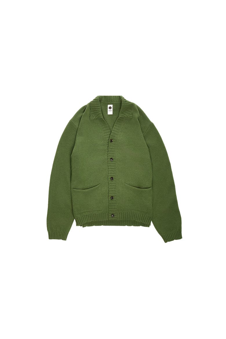 Cashmere Blend Shirt Cardigan, Main, color, Olive