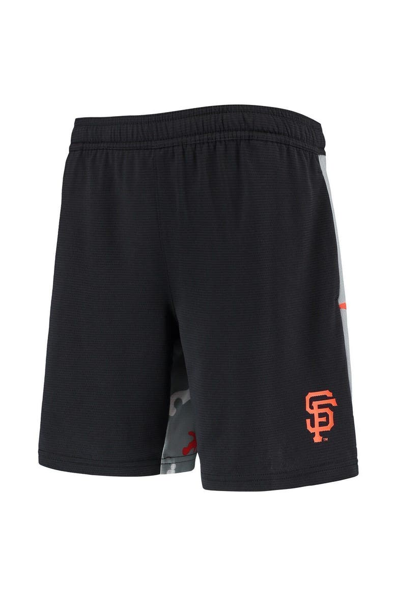 Youth Black San Francisco Giants Camo Newsies Active Shorts, Alternate, color, Black