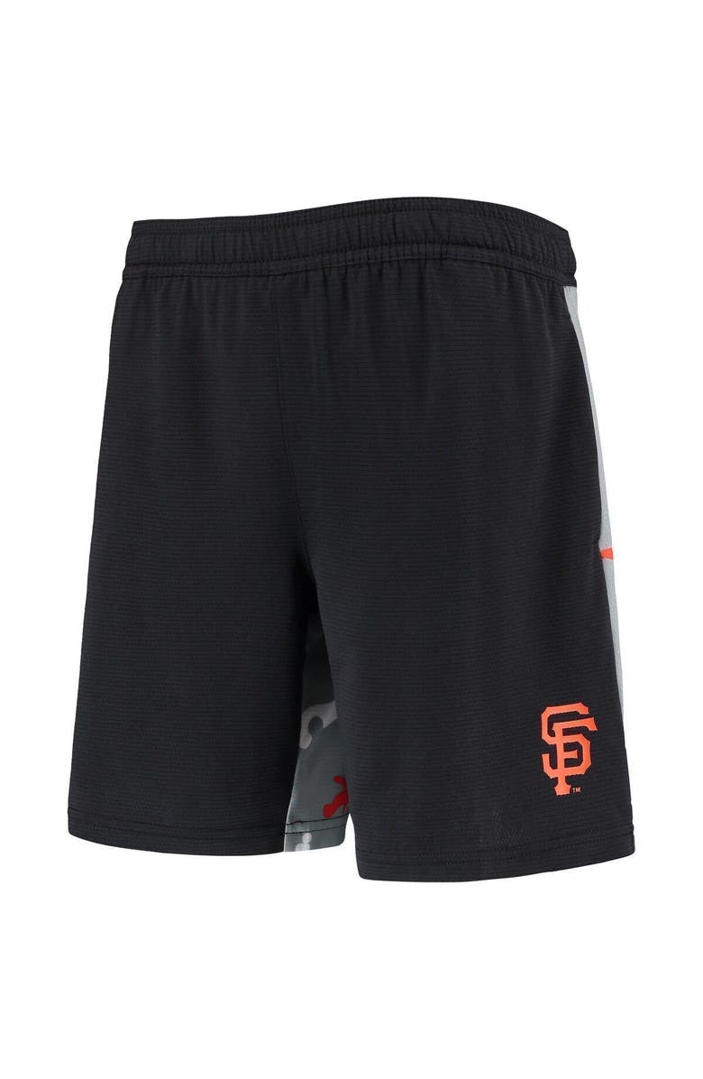 Outerstuff Youth Black San Francisco Giants Camo Newsies Active Shorts, Alternate, color, 
