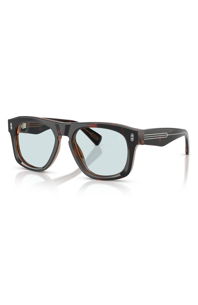 Brunello Cucinelli Alke 53mm Polarized Pillow Sunglasses, Alternate, color, Havana / Blue Transition