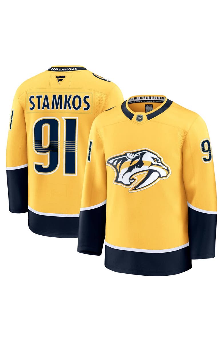 FANATICS Men's Fanatics Steven Stamkos Gold Nashville Predators Home Premium Jersey, Alternate, color, 