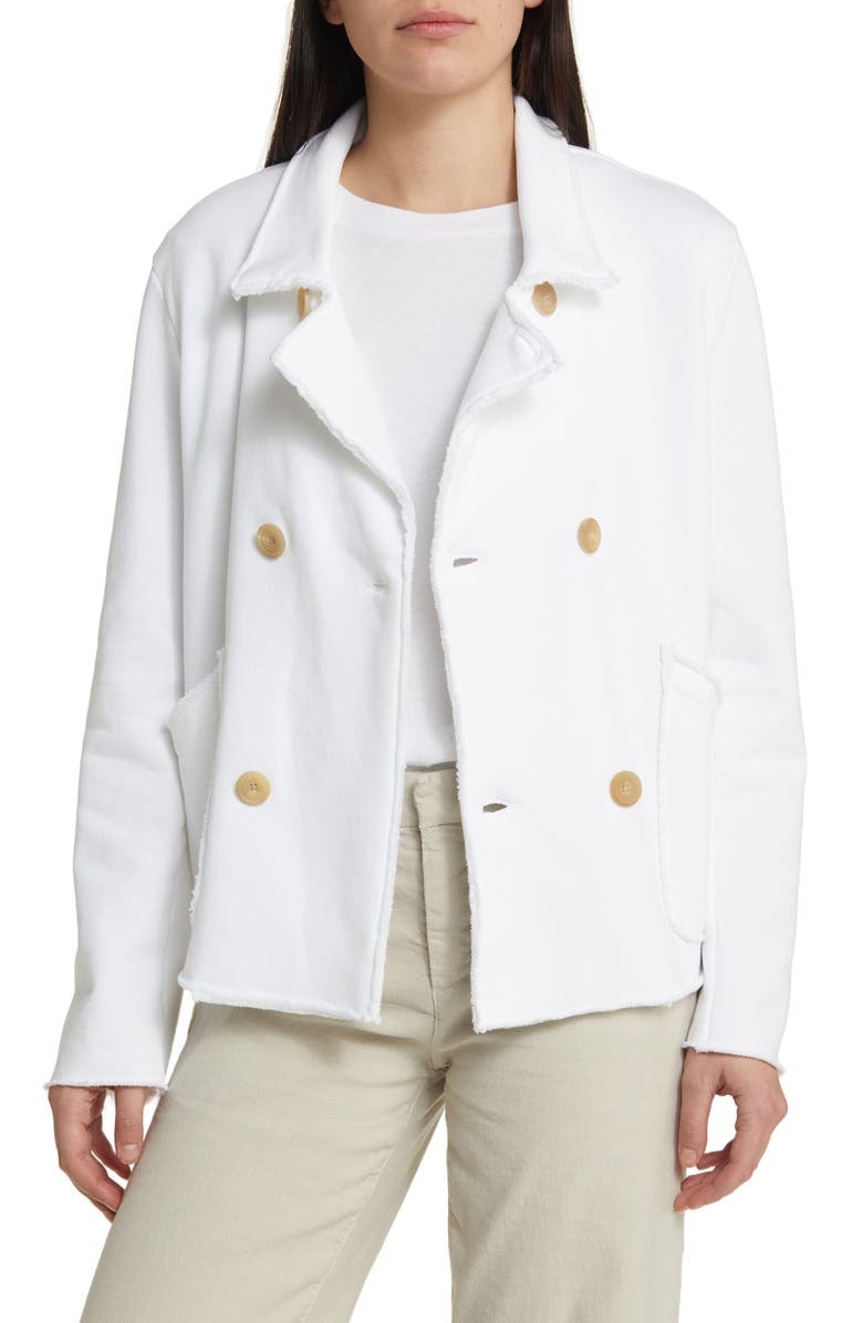 Frank & Eileen Mini Belfast Crop Knit Peacoat, Alternate, color, White