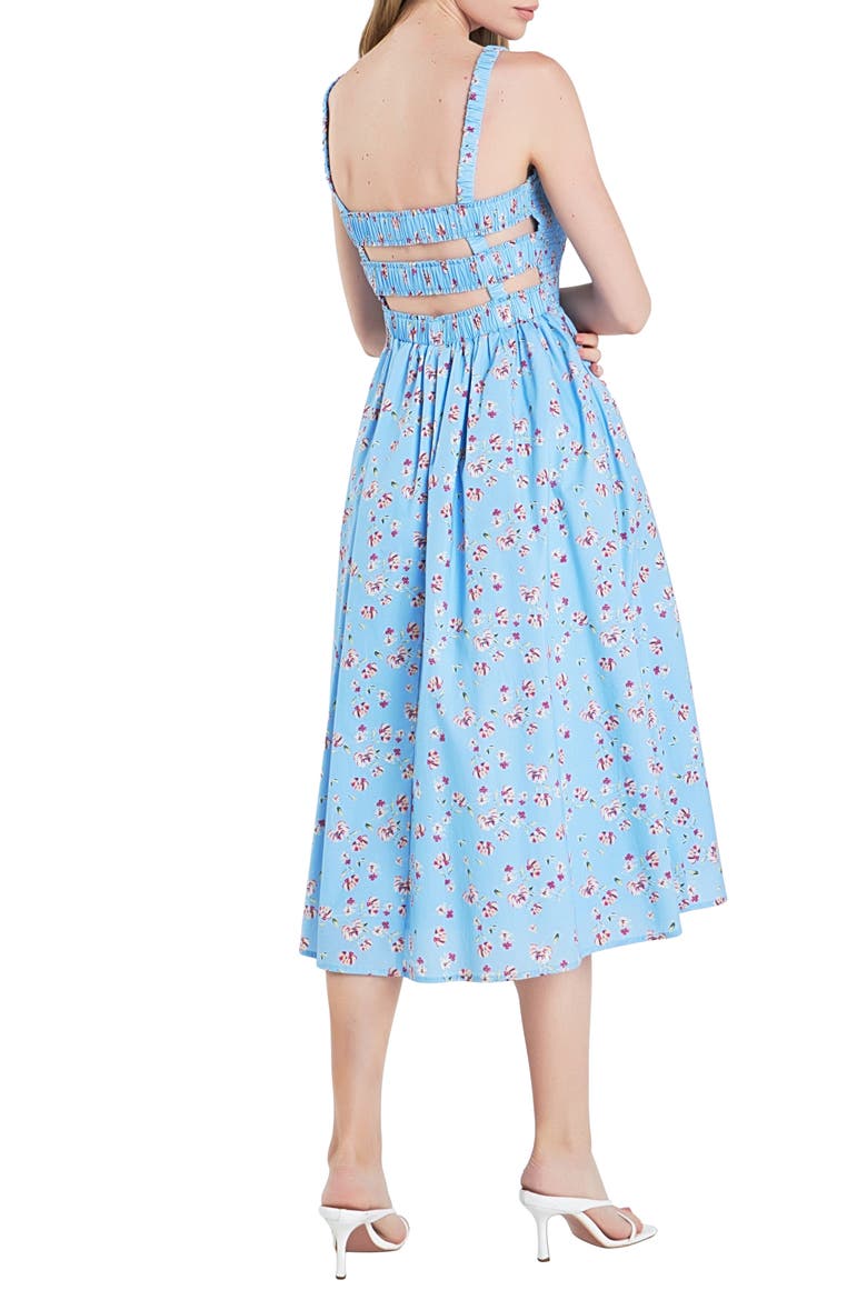 Smocked Floral Sundress, Alternate, color, BLUE MULTI