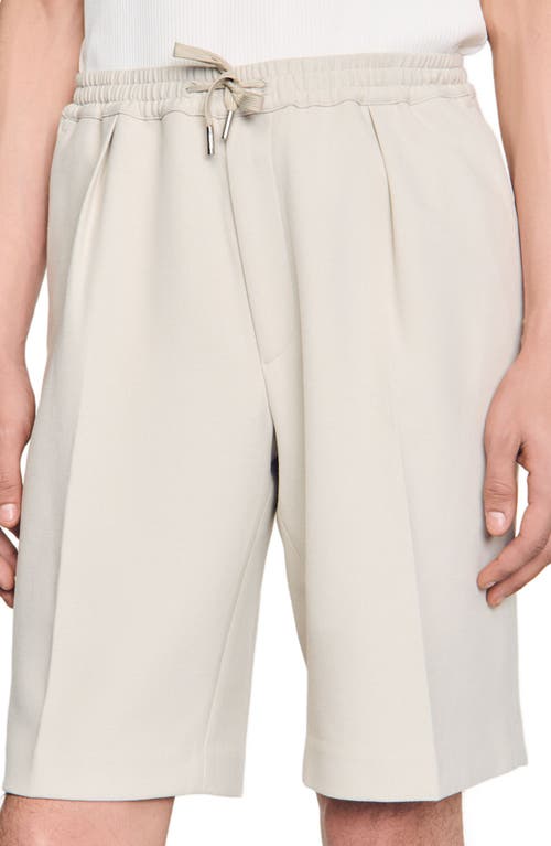 Sandro Jersey Bermuda Shorts In White