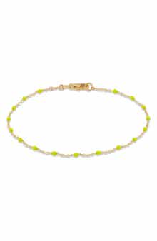 Frankie & Zoe 2.5mm Green Enamel Station Bracelet