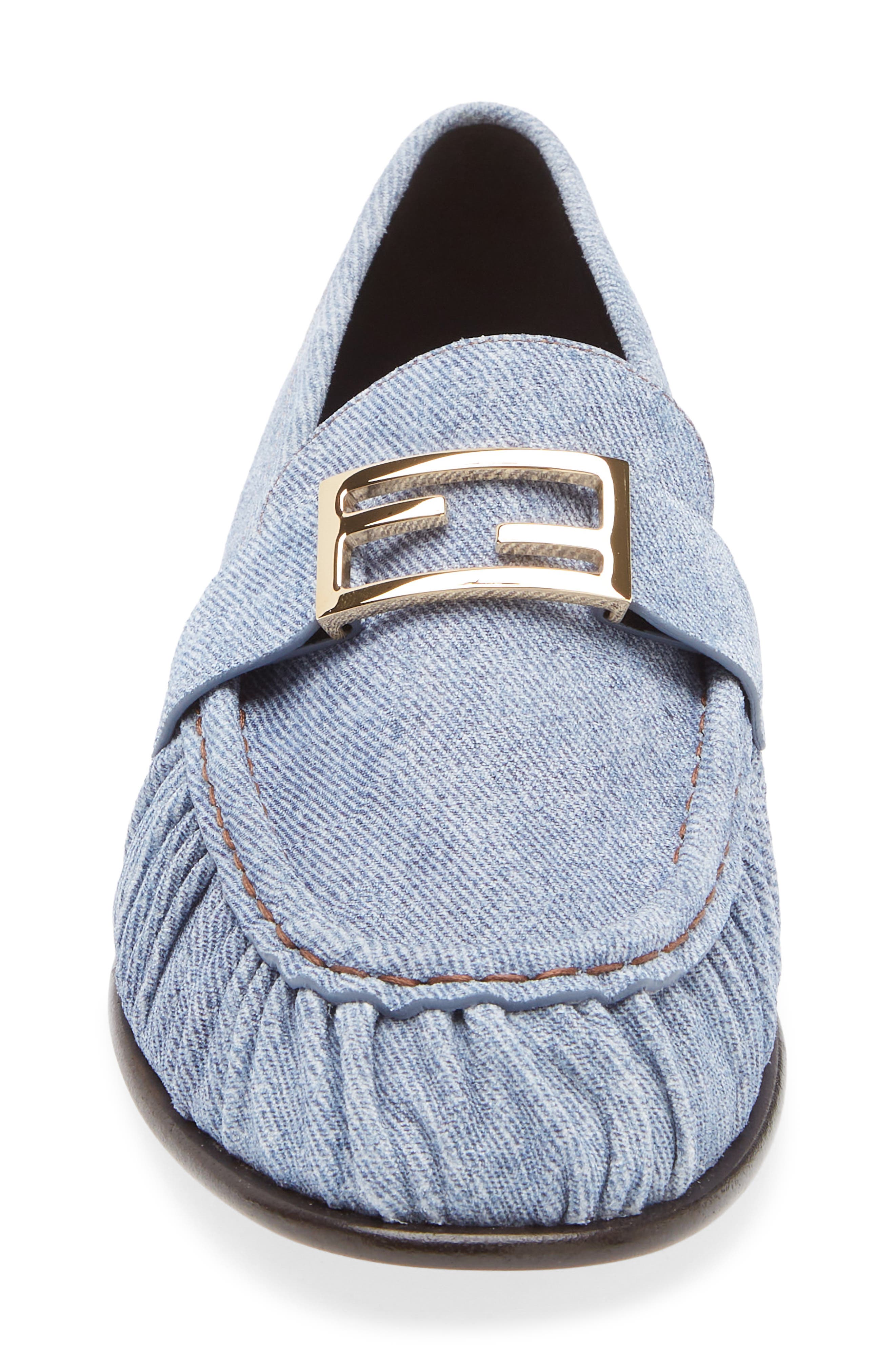 Fendi Baguette Loafer, Alternate, color, Blue