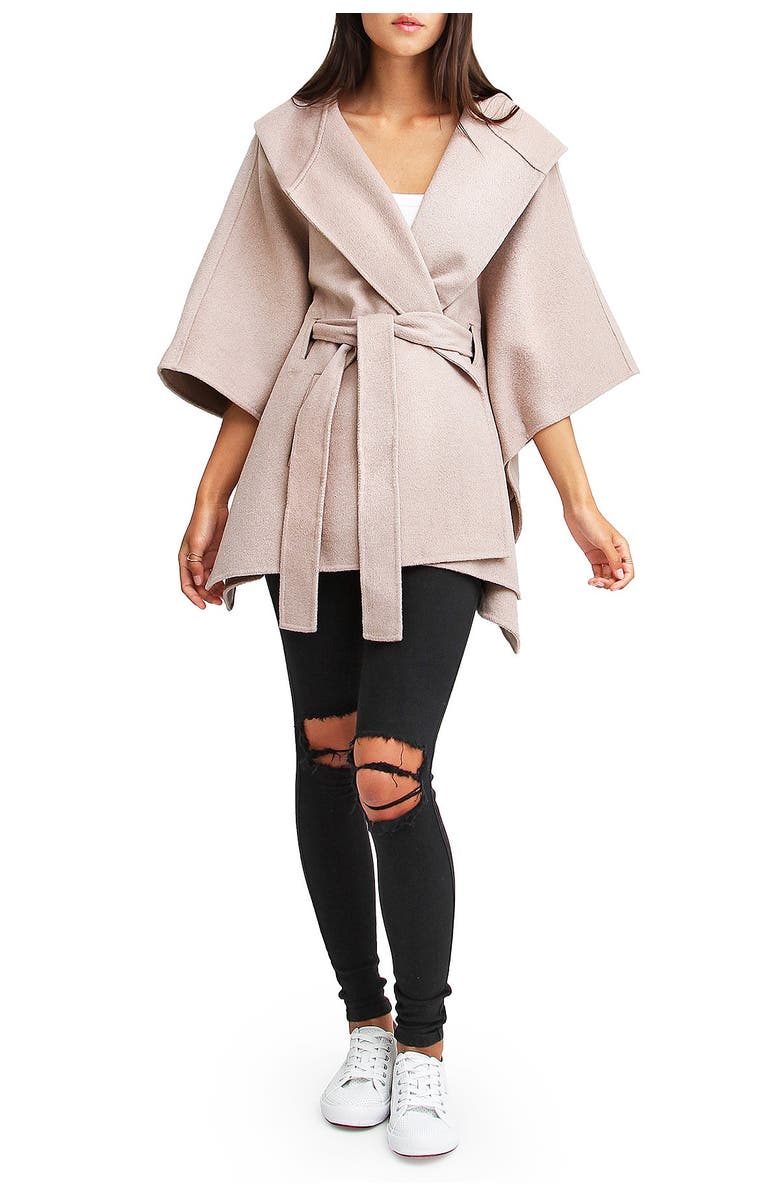 Belle & Bloom Jackson Landing Wool Blend Cape Coat, Alternate, color,