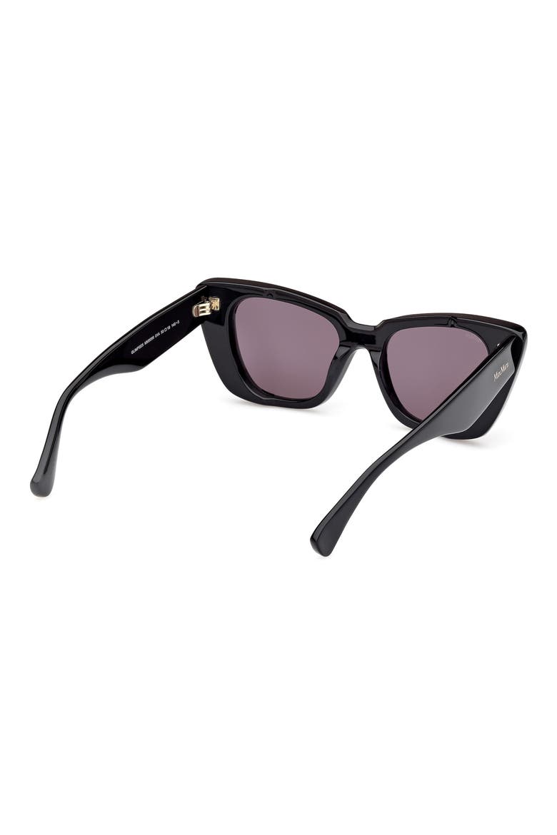 Glimpse5 50mm Polarized Butterfly Sunglasses, Alternate, color, SHINY BLACK / SMOKE