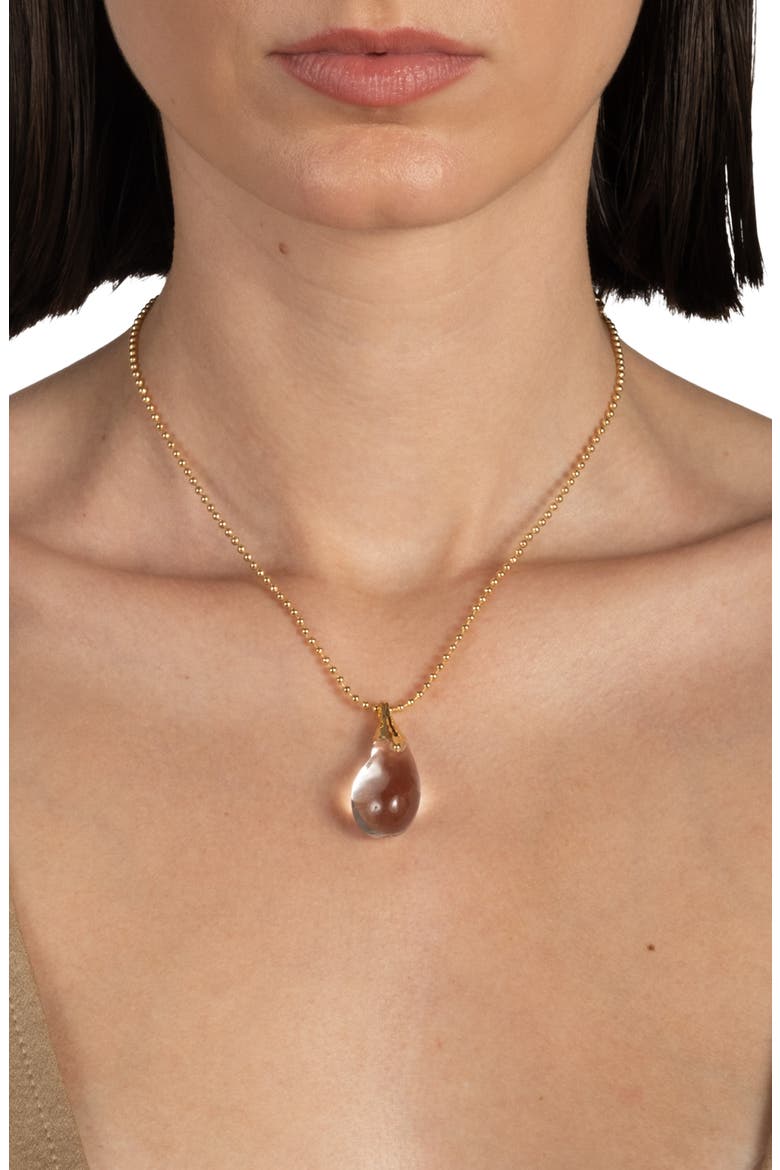 Liquid Lucite® Teardrop Pendant Necklace, Alternate, color, CRYSTALS