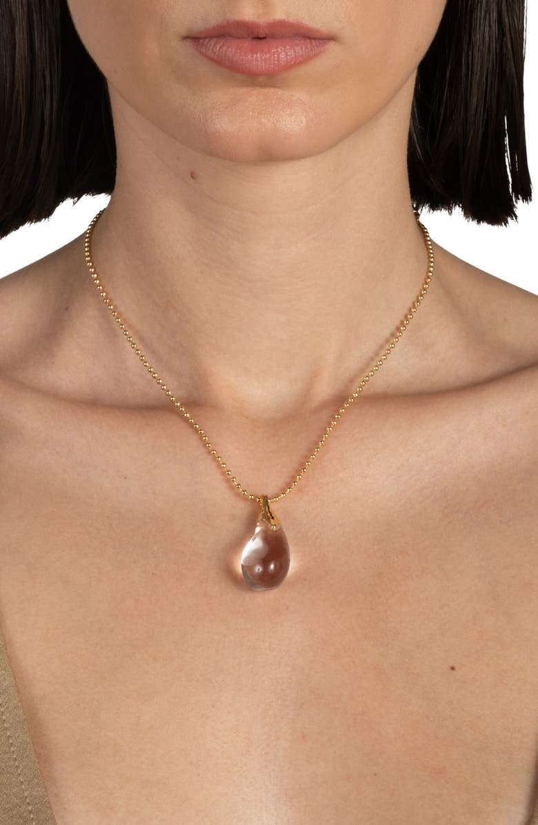 Alexis Bittar Liquid Lucite<sup>®</sup> Teardrop Pendant Necklace, Alternate, color, Crystals