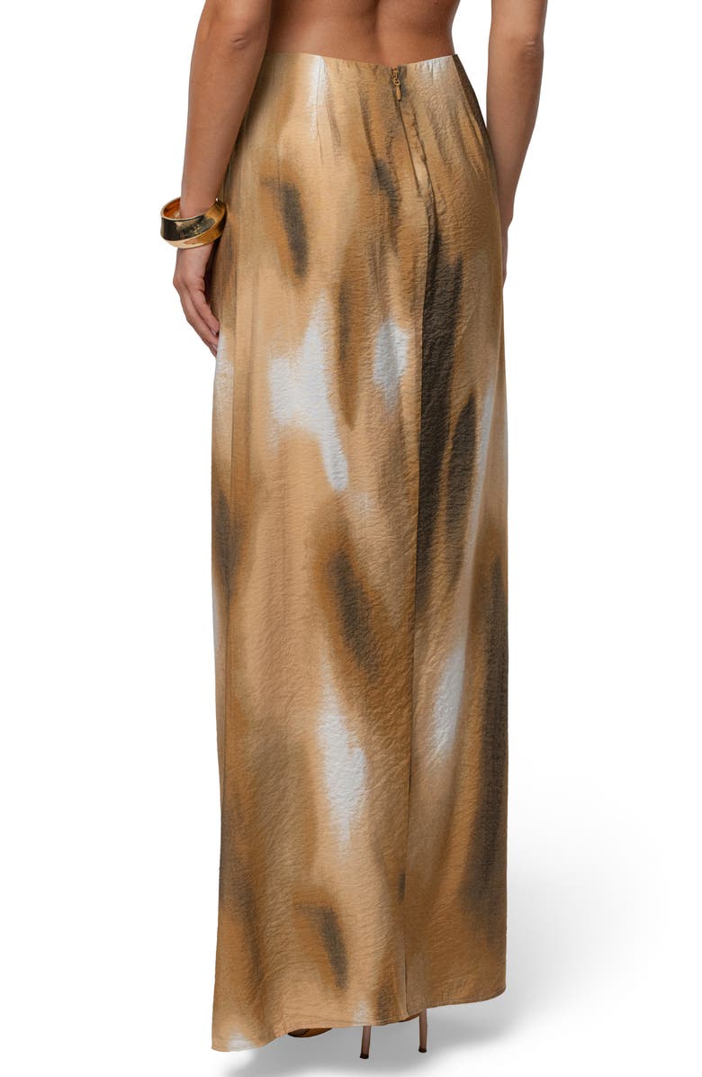 JLUXLABEL Abstract Print Drape Front Maxi Skirt, Alternate, color,
