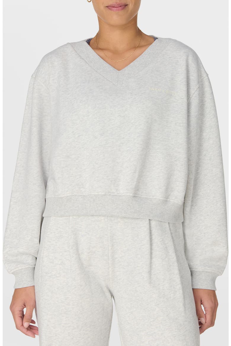 Revive Organic Cotton Blend Crop Sweatshirt, Main, color, ICE GREY MARL