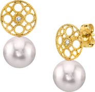 The Pearl Source Akoya Pearl & Diamond Faye Earrings