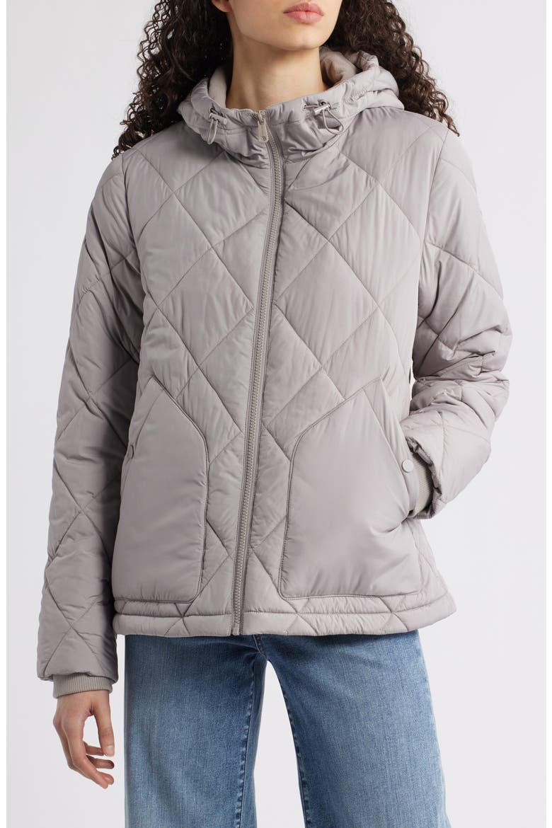 Quilted Packable Puffer Jacket, Main, color, ASH