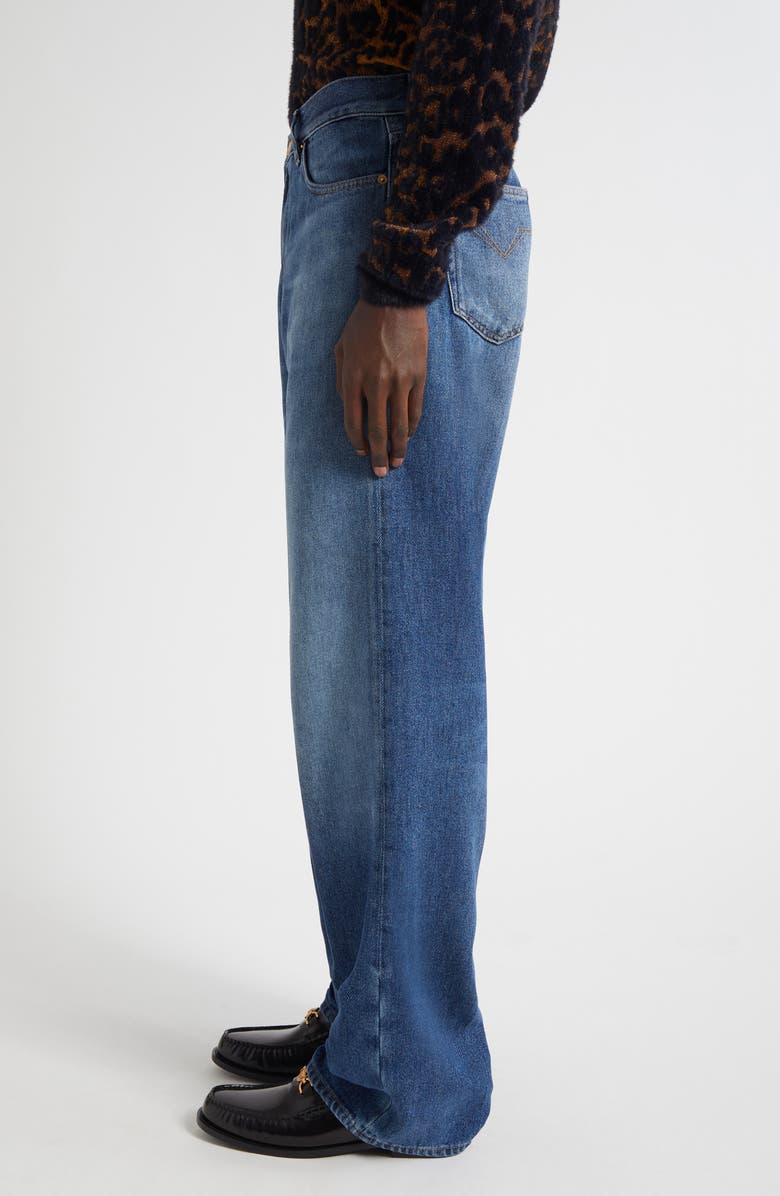 Versace Medusa Biggie Relaxed Straight Leg Jeans, Alternate, color, Medium Blue