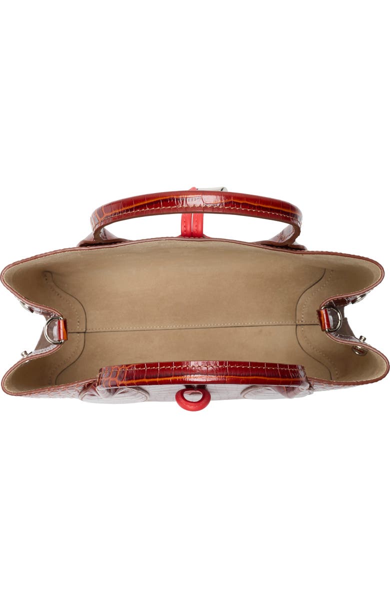 Longchamp Le Roseau Medium Mixed Leather Handbag, Alternate, color, Cognac