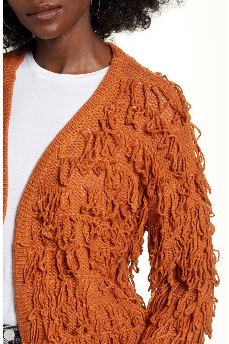 Shaggy Cardigan, Alternate, color, RUST