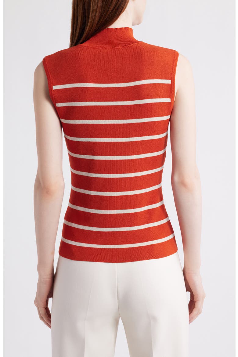 Stripe Sleeveless Mock Neck Sweater, Alternate, color, PERSIMMON VANILLA
