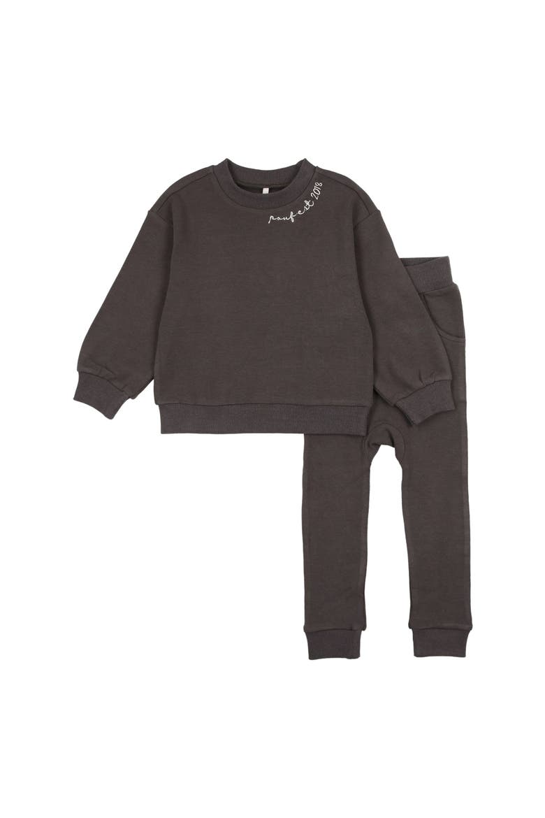 Boys POUF Embroidered Set, Main, color, Grey