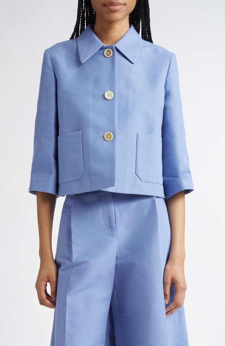 Marni Cotton Cady Crop Jacket, Main, color,