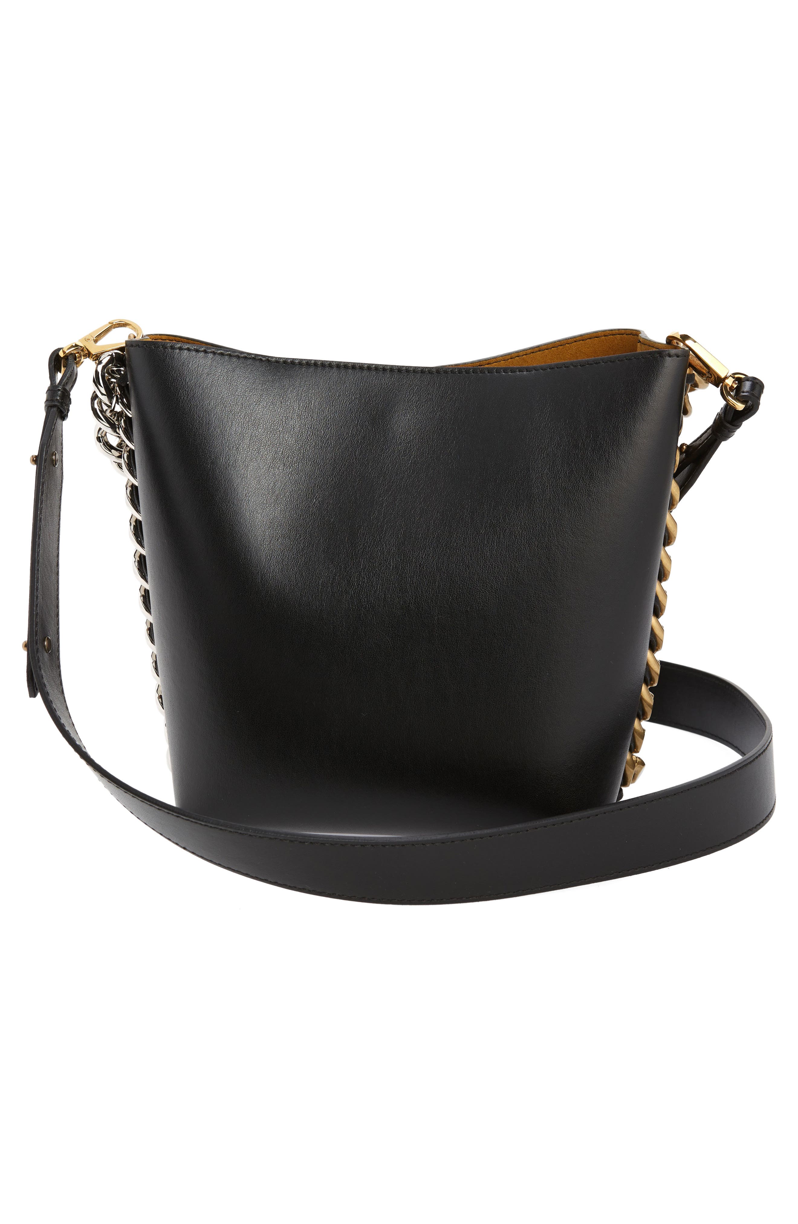 Stella McCartney Frayme Faux Leather Bucket Bag, Alternate, color, 