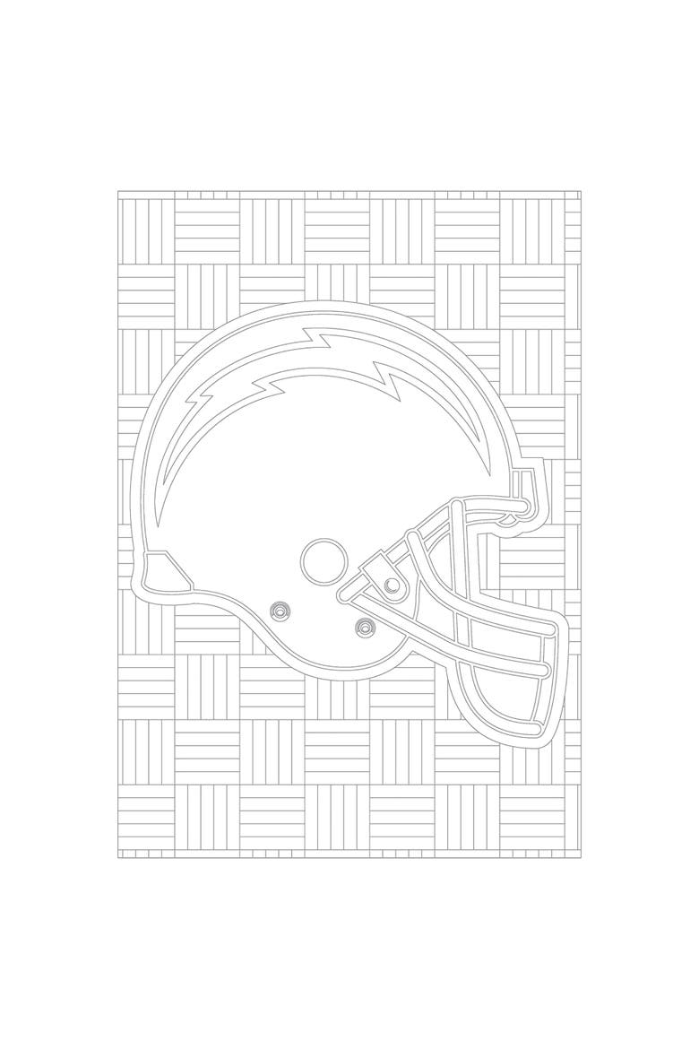 In the Sports Zone NFL Adult Coloring Book, Los Angeles Chargers, Alternate, color, Multicolored