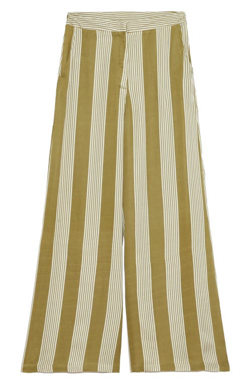 DELUC DELUC MILO STRIPE WIDE LEG SATIN PANTS