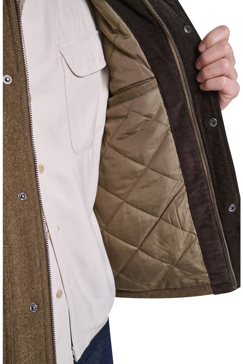 Corduroy Collar Barn Jacket, Alternate, color, OLIVE HEATHER