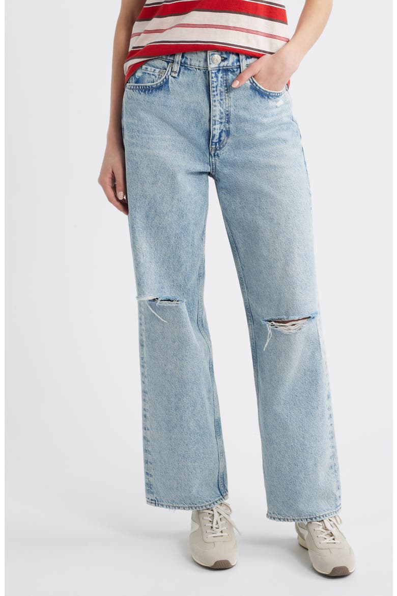 Shea Ripped High Waist Relaxed Straight Leg Jeans, Main, color, CALHE