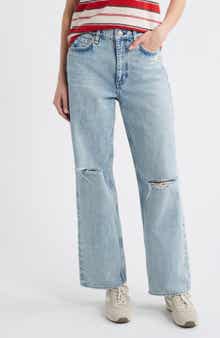 rag & bone Shea Ripped High Waist Relaxed Straight Leg Jeans