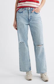 rag & bone Shea Ripped High Waist Relaxed Straight Leg Jeans