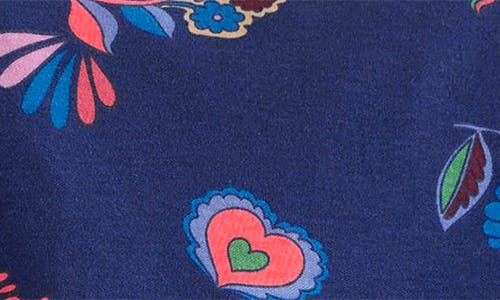 Mini Boden Kids' Cora Celestial Print Long Sleeve Cotton Jersey Dress In Blue