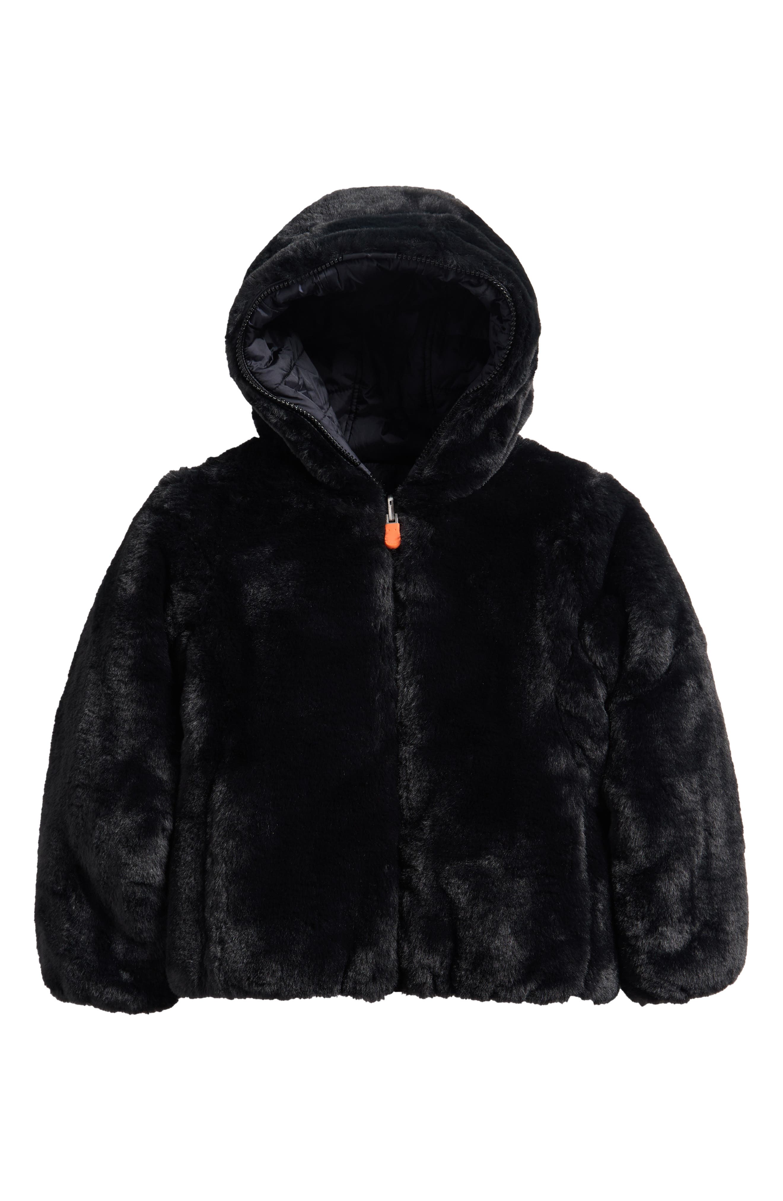 Save The Duck Kids' Chloe Faux Fur Reversible Hooded Puffer Jacket