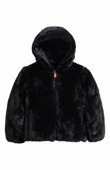 Save The Duck Kids' Chloe Faux Fur Reversible Hooded Puffer Jacket