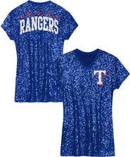 Outerstuff Girls Youth  Royal Texas Rangers Sequin V-Neck Dress