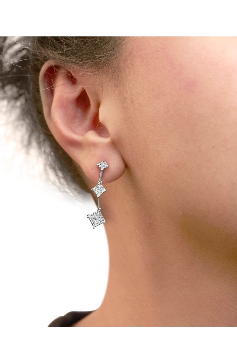 Haus of Brilliance 14K White Gold 1 cttw Princess Cut Diamond Earrings, Alternate, color, White