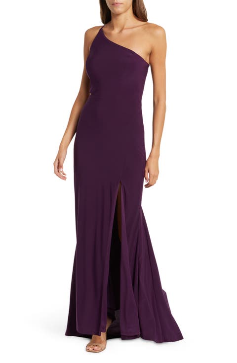 One-Shoulder Side Cutout Gown