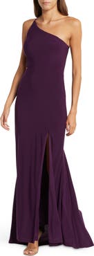 Jump Apparel One-Shoulder Side Cutout Gown