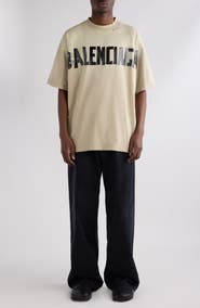 Balenciaga Medium Fit Tape Type Logo Graphic T-Shirt