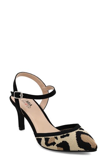 Shop Mia Amore Sanna Knit Pointed Toe Pump In Leopard