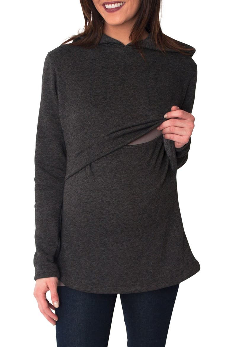 Rory Maternity/Nursing Hoodie, Alternate, color, GRAY