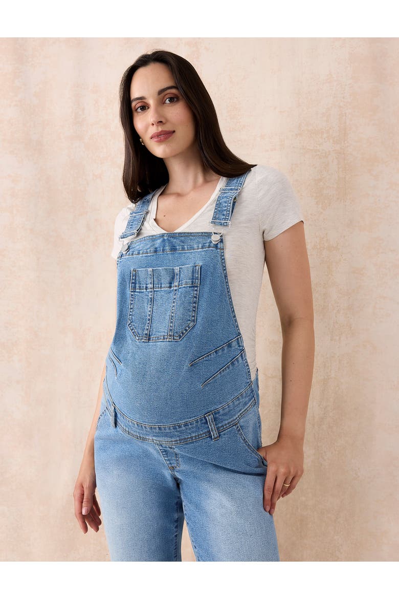 Relaxed Fit Maternity Denim Overall, Alternate, color, Lake Wash