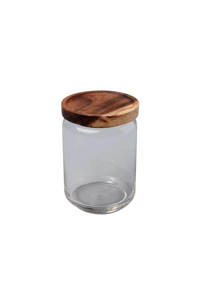 Be Home Glass Container with Acacia Lid, Main, color, Clear
